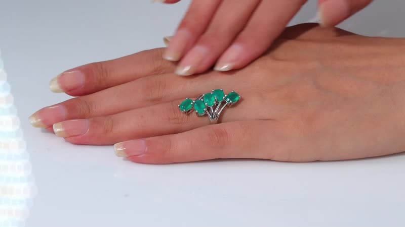 Verde Onyx Bypass Ring in Rhodium Over Sterling Silver (Size 7.0) 3.85 ctw