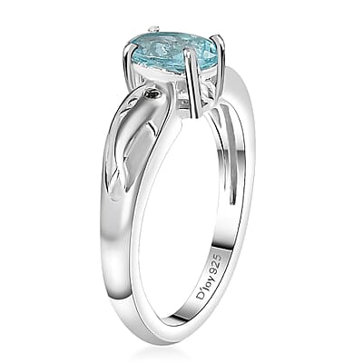 Premium Betroka Blue Apatite and Thai Black Spinel 0.80 ctw Ring in Sterling Silver (Size 10.0)