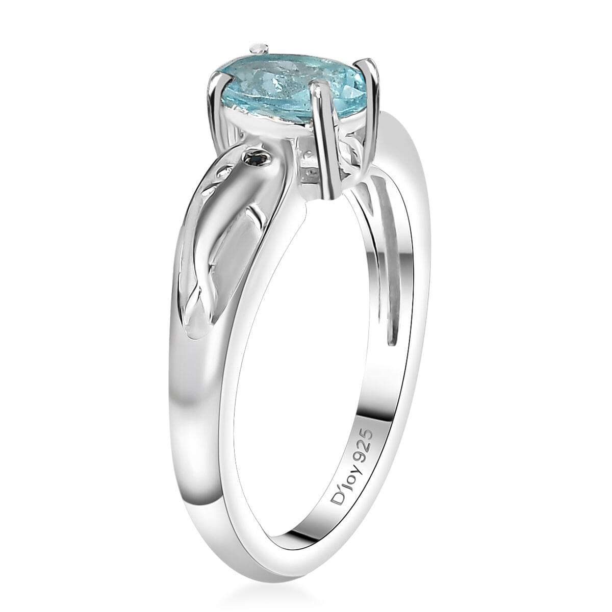 Premium Betroka Blue Apatite and Thai Black Spinel 0.80 ctw Ring in Sterling Silver (Size 8.0) image number 3