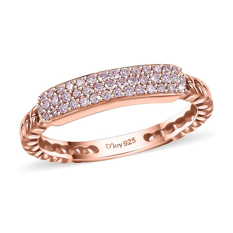 Natural Pink Diamond I3 0.25 ctw Ring in 18K Vermeil Rose Gold Over Sterling Silver (Size 10.0)