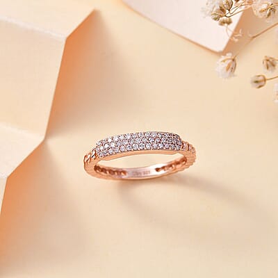 Natural Pink Diamond I3 0.25 ctw Ring in 18K Vermeil Rose Gold Over Sterling Silver (Size 10.0)