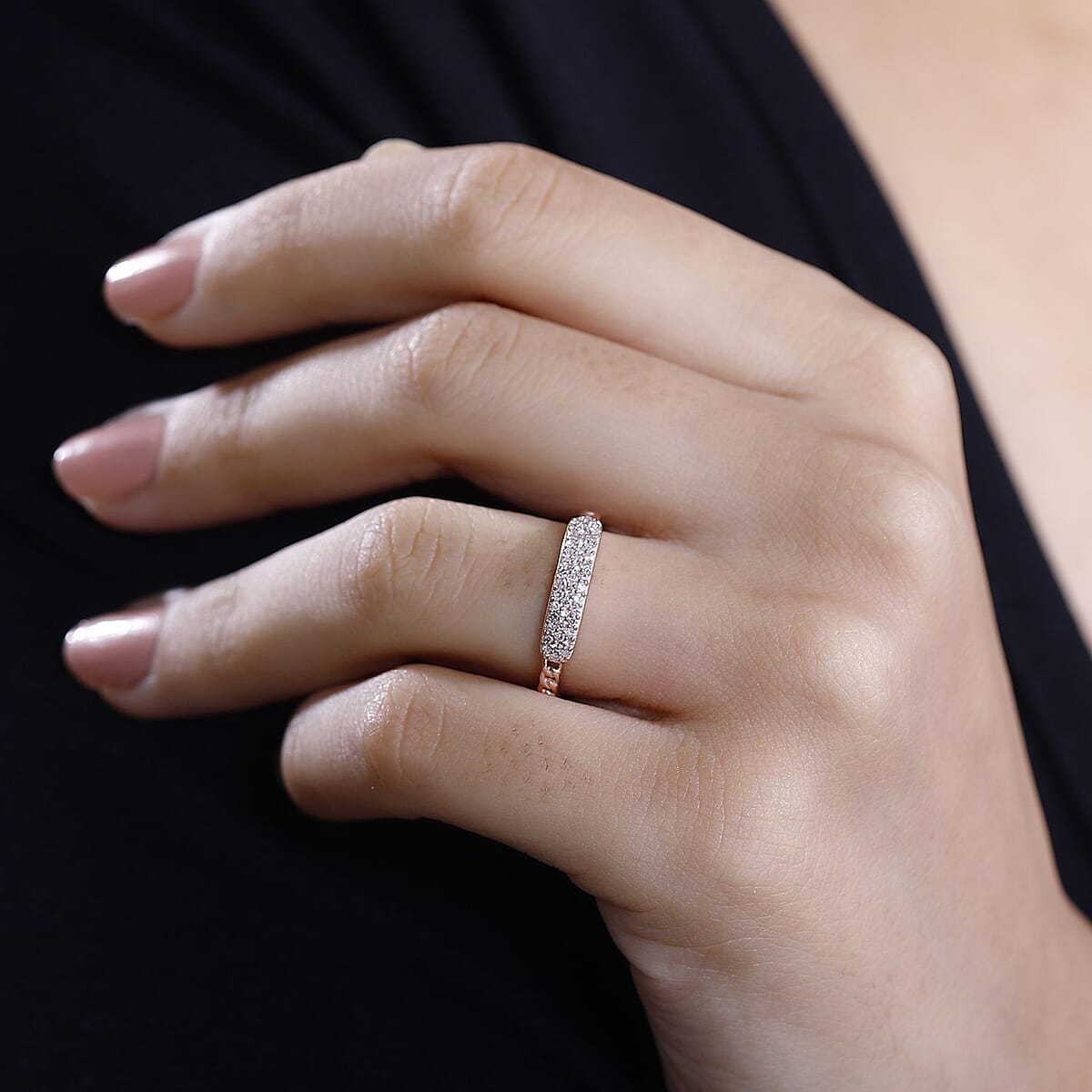 Natural Pink Diamond (I3) Ring in 18K Vermeil RG Over Sterling Silver (Size 10.0) 0.25 ctw image number 2