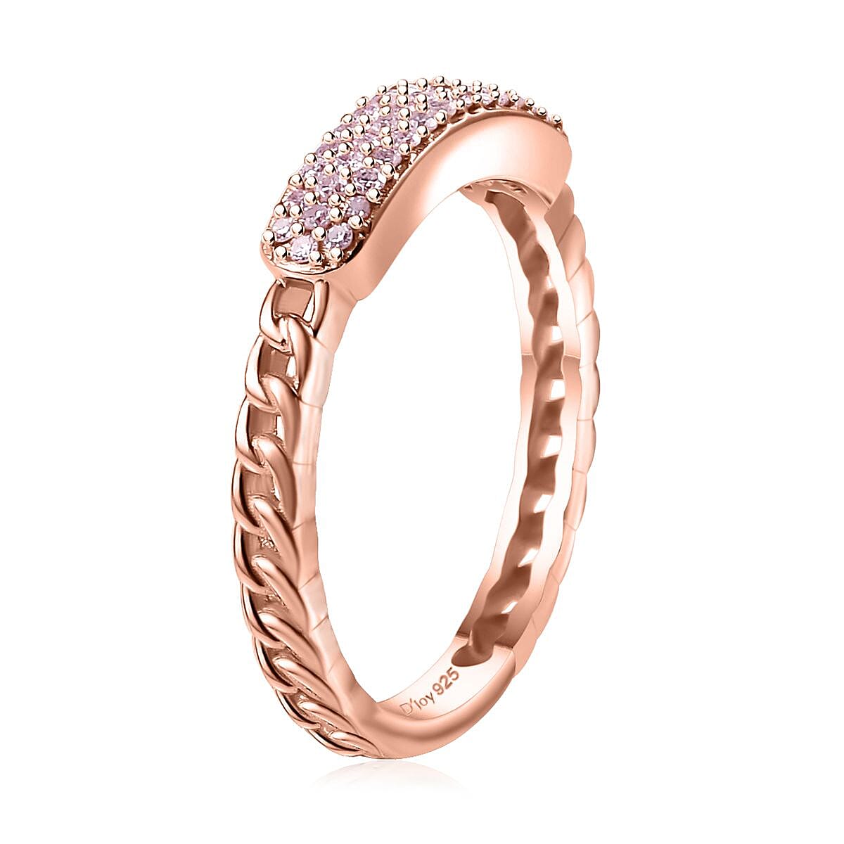 Natural Pink Diamond I3 0.25 ctw Ring in 18K Vermeil Rose Gold Over Sterling Silver (Size 10.0)