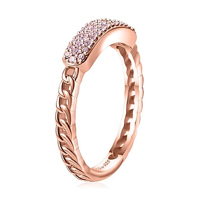 Natural Pink Diamond I3 0.25 ctw Ring in 18K Vermeil Rose Gold Over Sterling Silver (Size 10.0)
