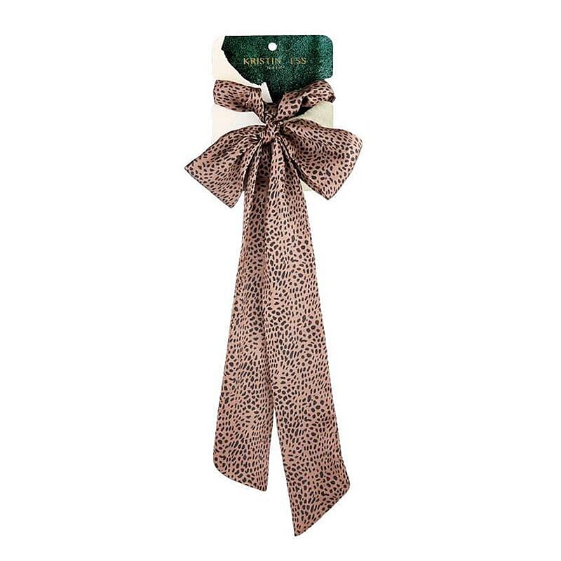 Kristin Ess Set of 3 Scarf Design Scrunchie Set- Cheetah