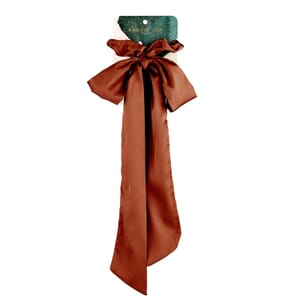 Value Buy Kristin Ess Set of 3 Scarf Design Scrunchie Set - Rust