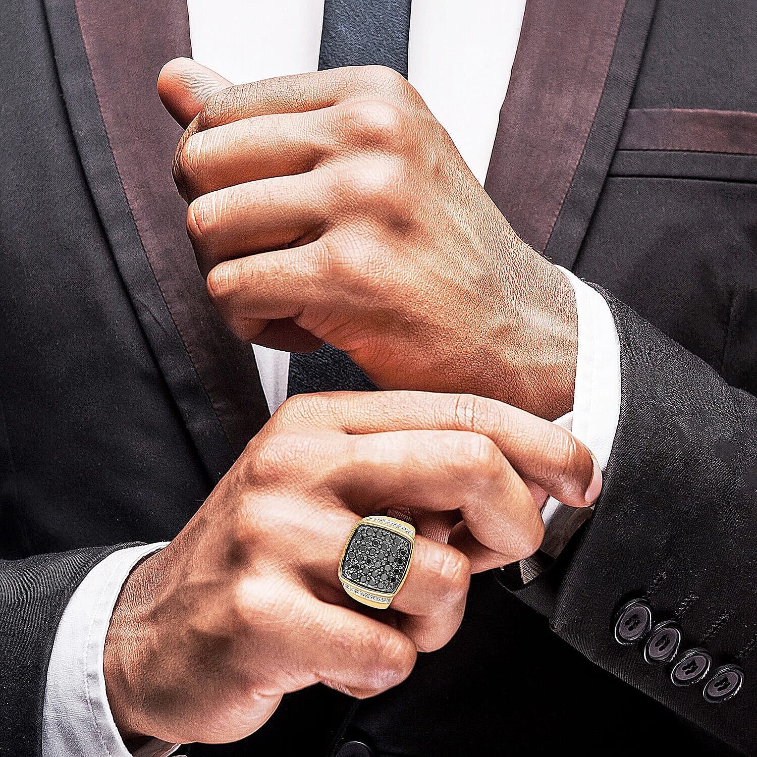 Buy Black and White Diamond 1.50 ctw Men's Ring in 10K