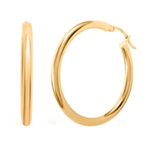 10K Yellow Gold Hoop 3x35mm Earrings 2.40 Grams