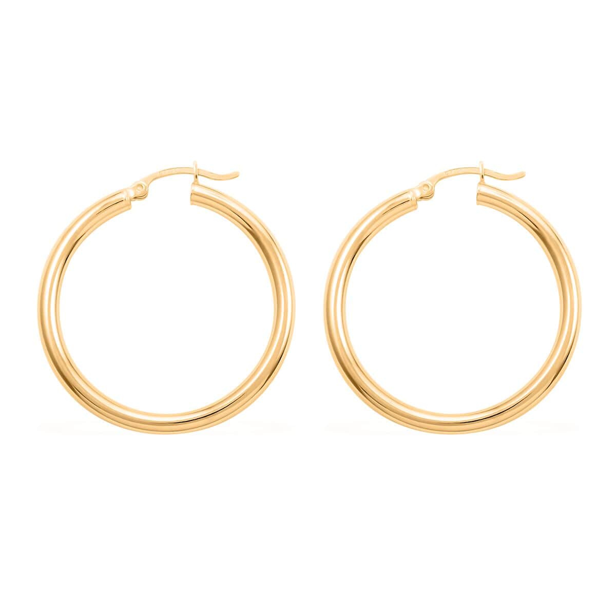 10K Yellow Gold Hoop 3x35mm Earrings 2.40 Grams image number 3