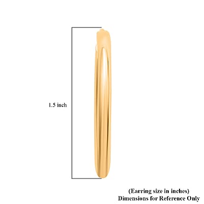 10K Yellow Gold Hoop 3x35mm Earrings 2.40 Grams