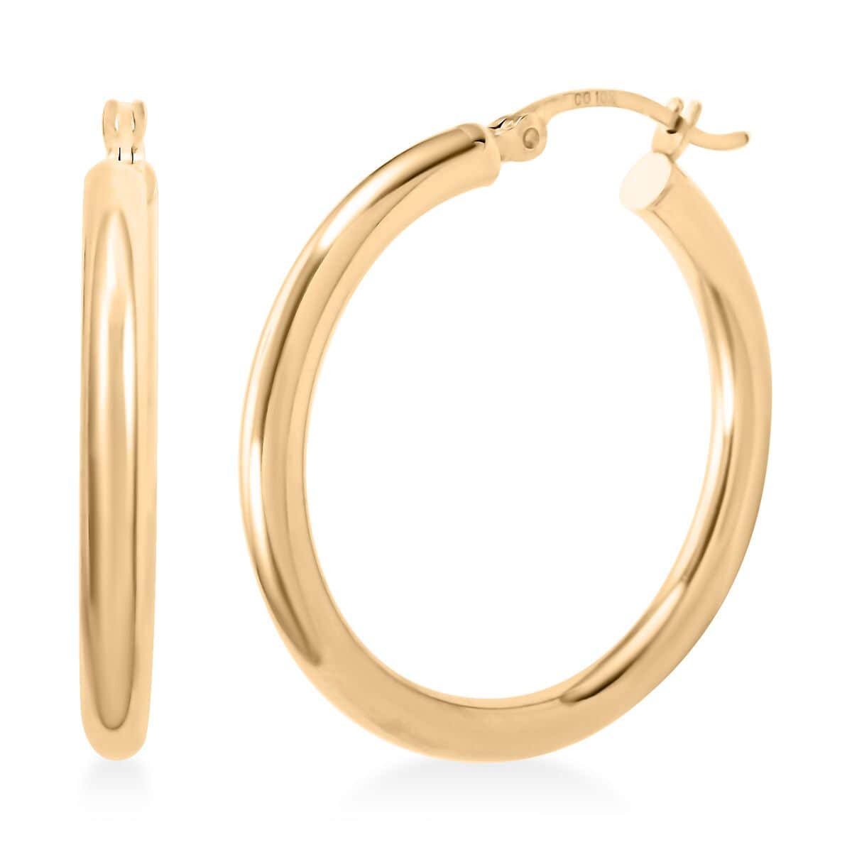 10K Yellow Gold Hoop 3x30mm Earrings 2.30 Grams image number 0