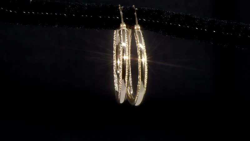 10K Yellow Gold Hoop 3x30mm Earrings 2.30 Grams