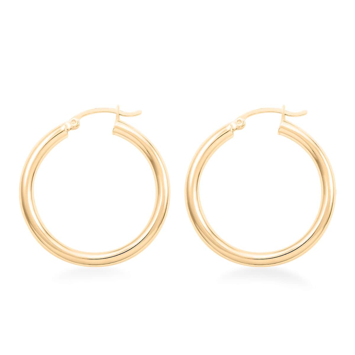 10K Yellow Gold Hoop 3x30mm Earrings 2.30 Grams image number 3