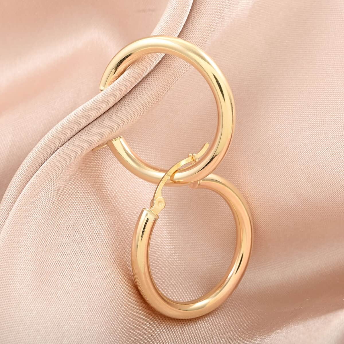 10K Yellow Gold Hoop 3x25mm Earrings (1.70 g) image number 1