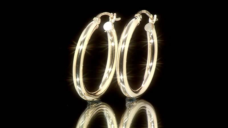 10K Yellow Gold Hoop 3x25mm Earrings (1.70 g)