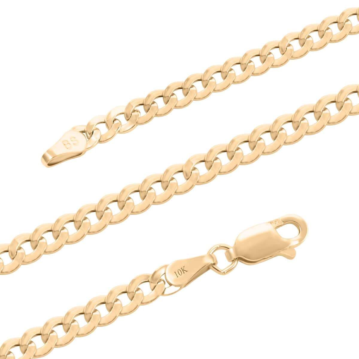 3.5mm Cuban Chain Necklace in 10K Yellow Gold 3.20 Grams 16 Inches image number 2