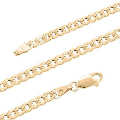 3.5mm Cuban Chain Necklace in 10K Yellow Gold 3.20 Grams 16 Inches