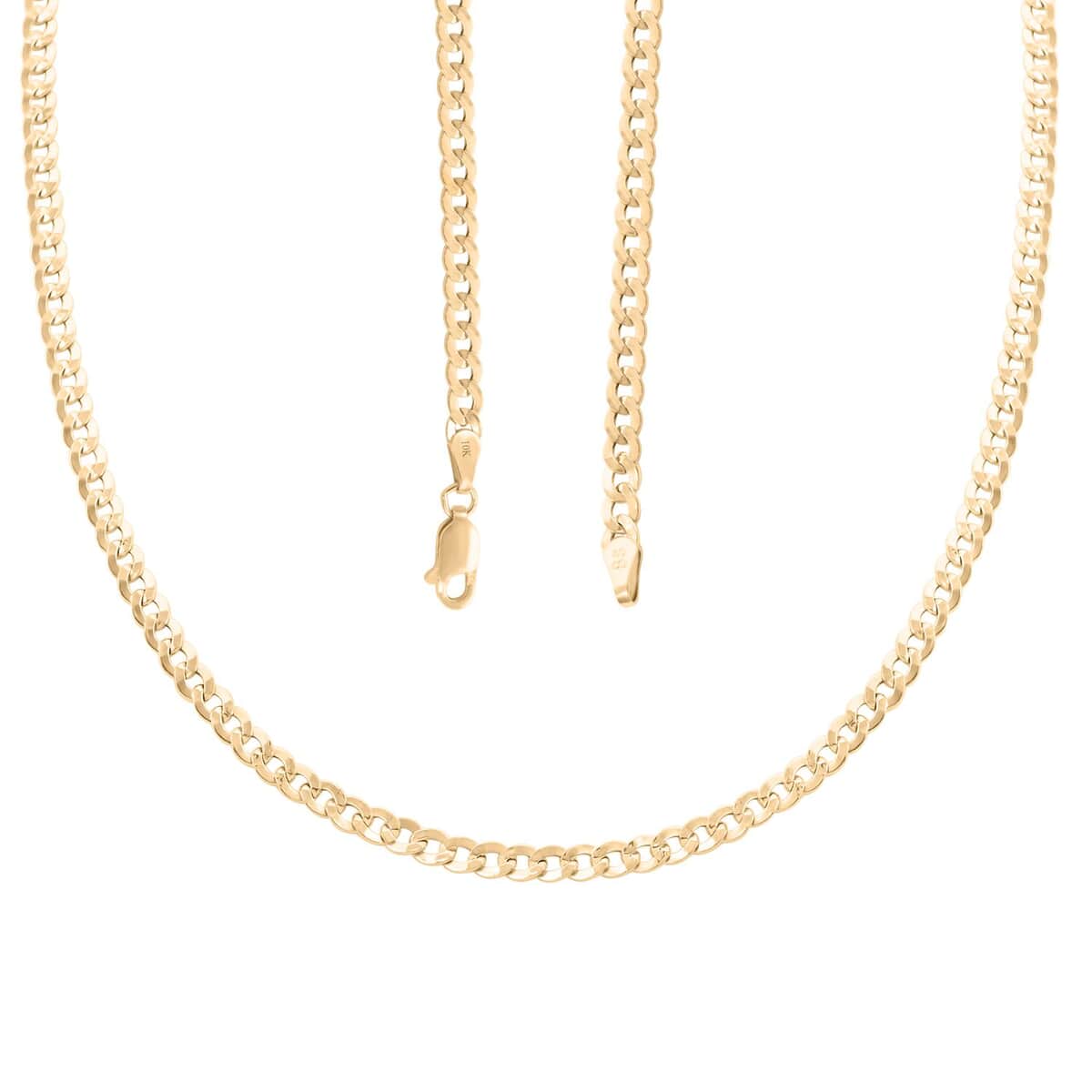 3.5mm Cuban Chain Necklace in 10K Yellow Gold 3.20 Grams 16 Inches image number 3