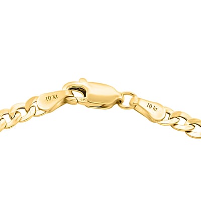 10K Yellow Gold Cuban 3.4mm Cuban Chain Anklet (10.00 In) 2.20 Grams