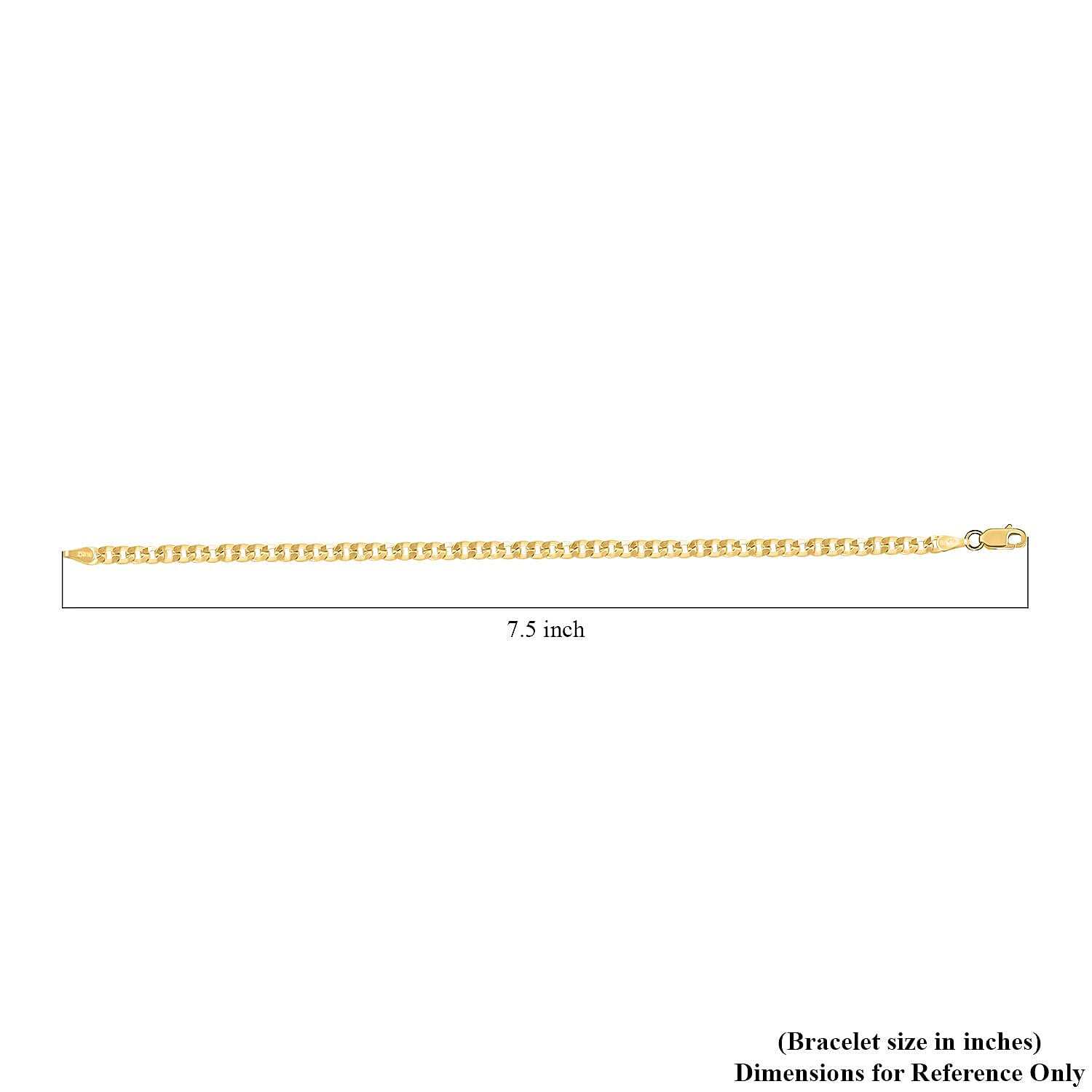 10K Yellow Gold Cuban 3.4mm Cuban Chain Anklet (10.00 In) 2.20 Grams