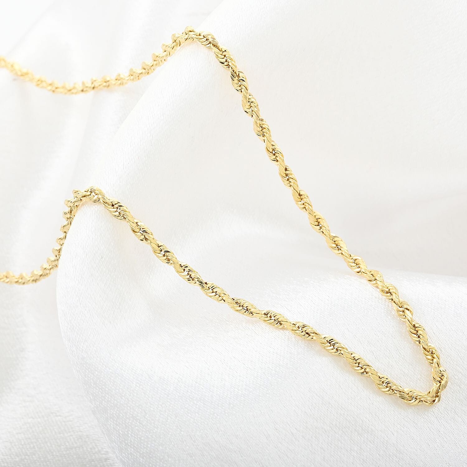 10K Yellow Gold 2.5mm Rope Necklace 16 Inches 2.40 Grams