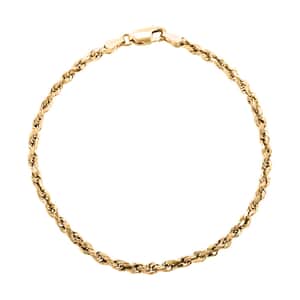 10K Yellow Gold 3mm Rope Bracelet (7.50 In) 1.40 Grams