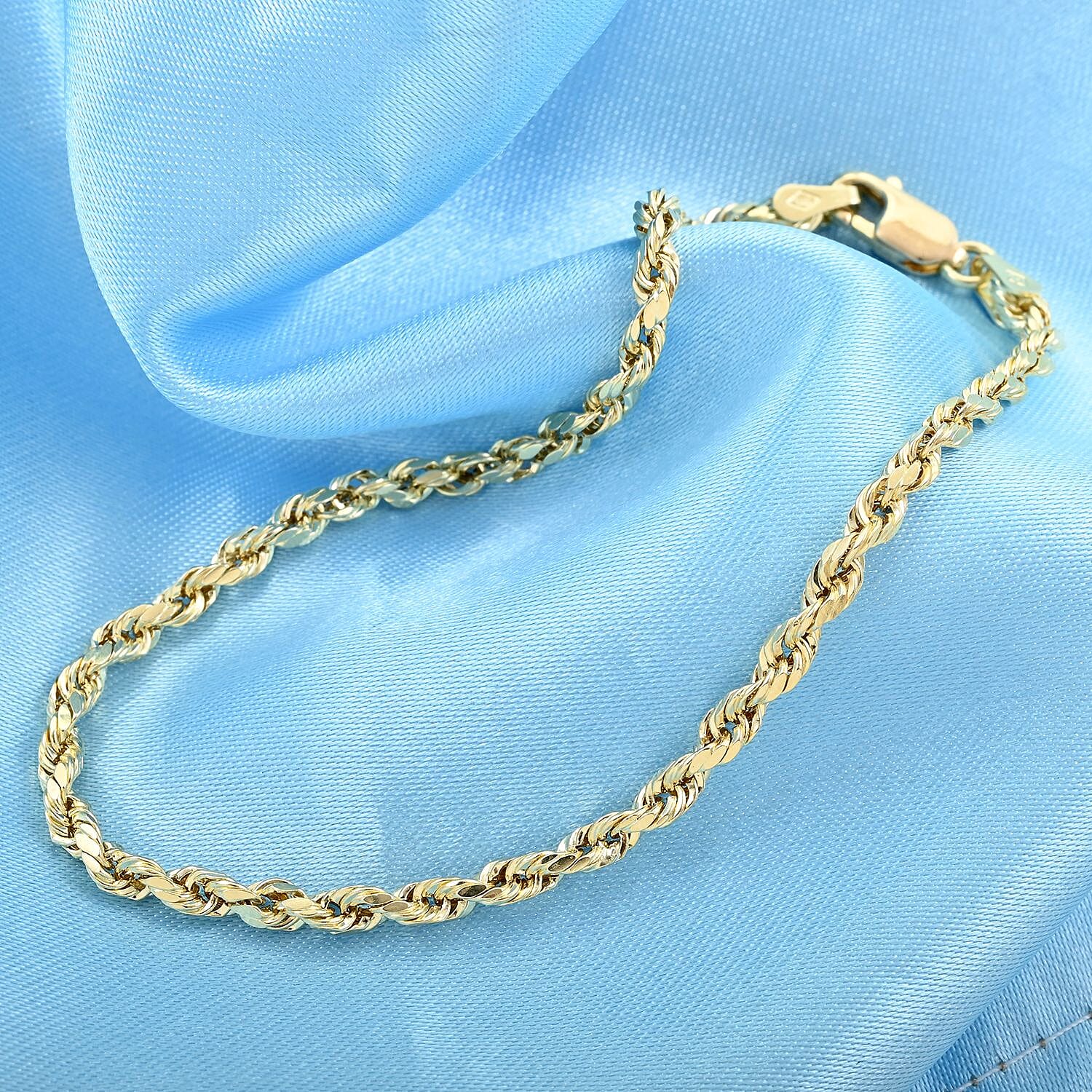 10K Yellow Gold 3mm Rope Bracelet (7.50 In) 1.40 Grams