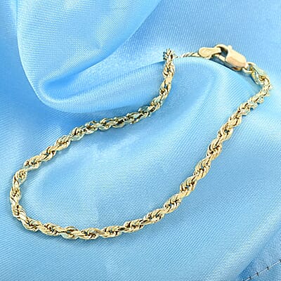 10K Yellow Gold 3mm Rope Bracelet (7.50 In) 1.40 Grams