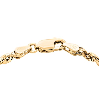 10K Yellow Gold 3mm Rope Bracelet (7.50 In) 1.40 Grams