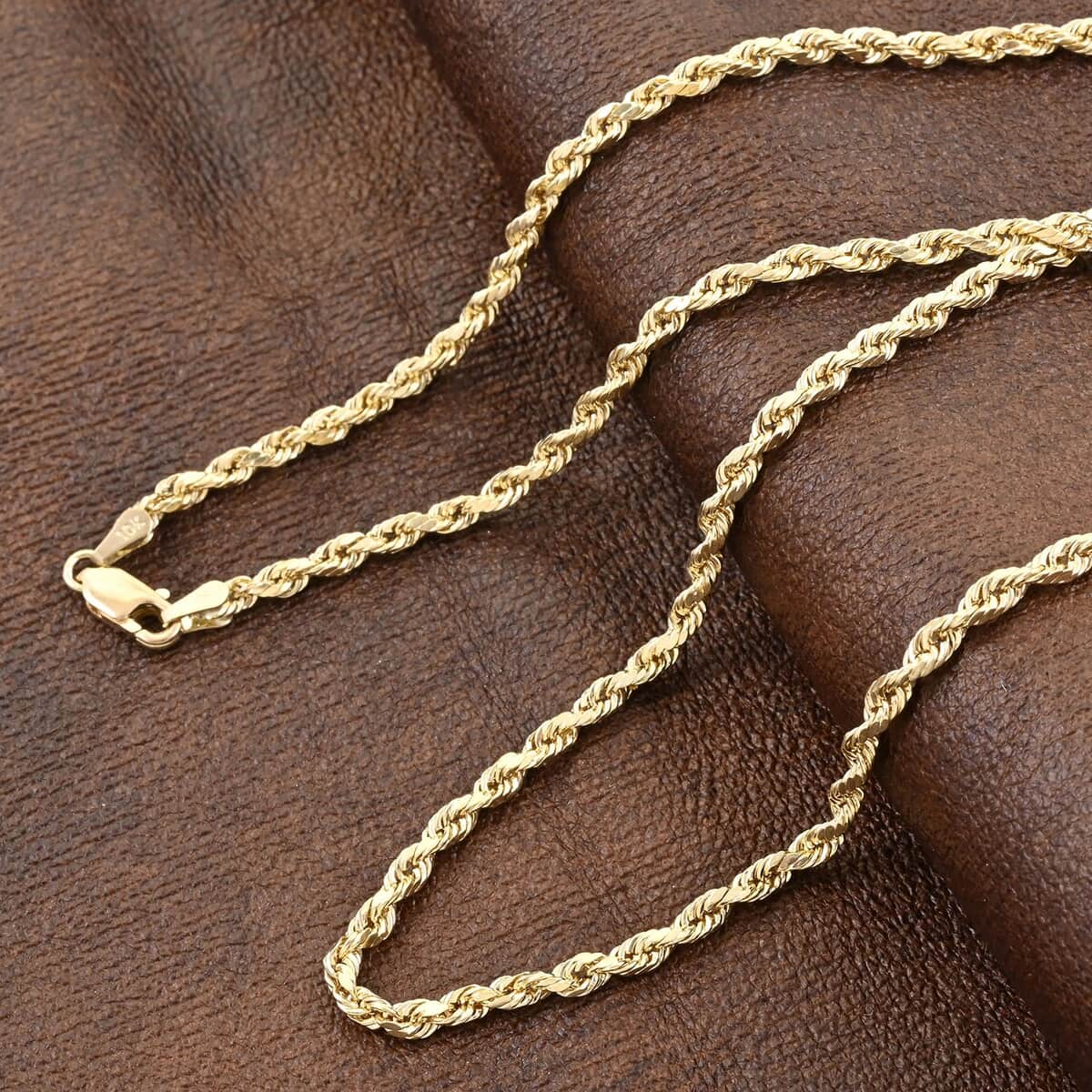 10K Yellow Gold 3mm Rope Necklace 18 Inches 2.80 Grams image number 1