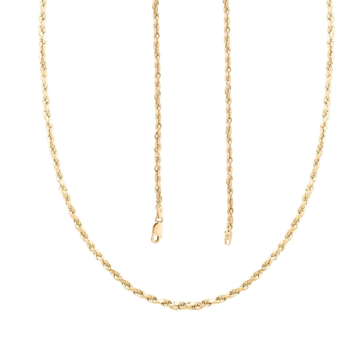 10K Yellow Gold 3mm Rope Necklace 18 Inches 2.80 Grams image number 3