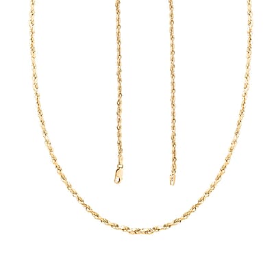 10K Yellow Gold 3mm Rope Necklace 18 Inches 2.80 Grams