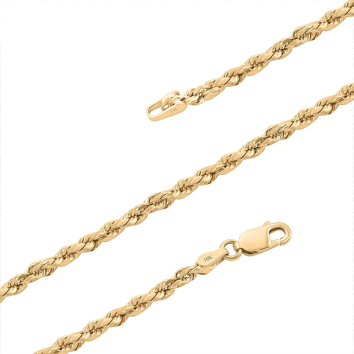 10K Yellow Gold 3mm Rope Necklace 26 Inches 3.70 Grams image number 2