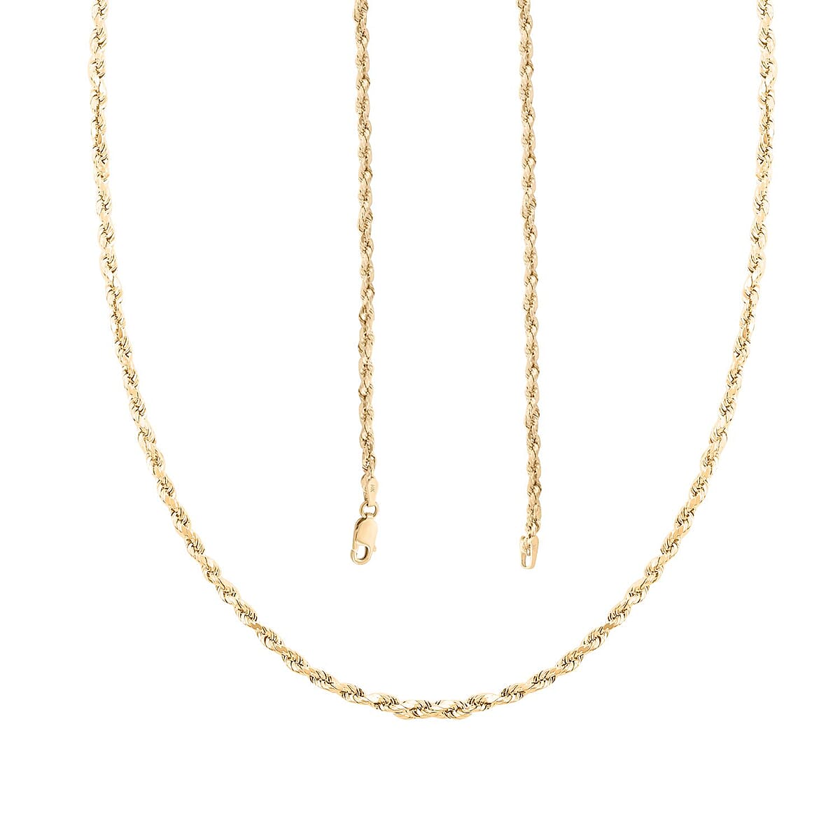 10K Yellow Gold 3mm Rope Necklace 26 Inches 3.70 Grams image number 3