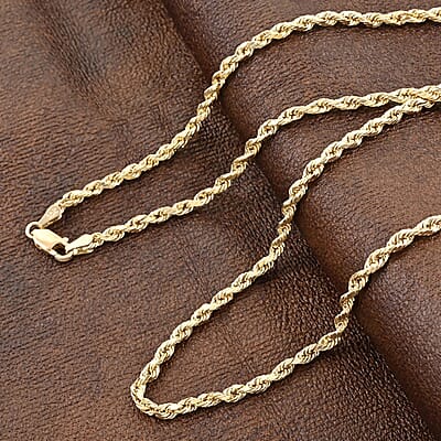 10K Yellow Gold 3mm Rope Necklace 26 Inches 6 Grams