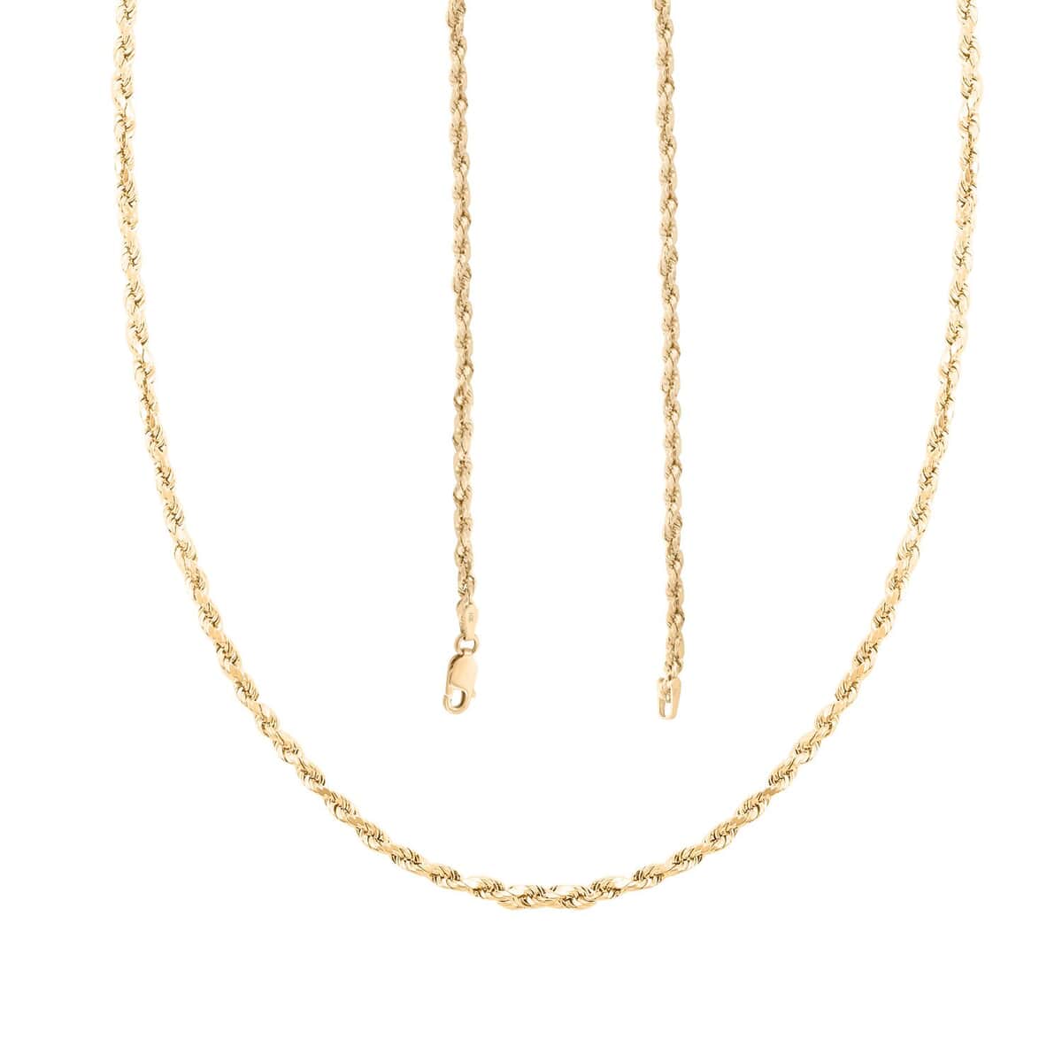 10K Yellow Gold 3mm Rope Chain Necklace 30 Inches 4.30 Grams image number 3