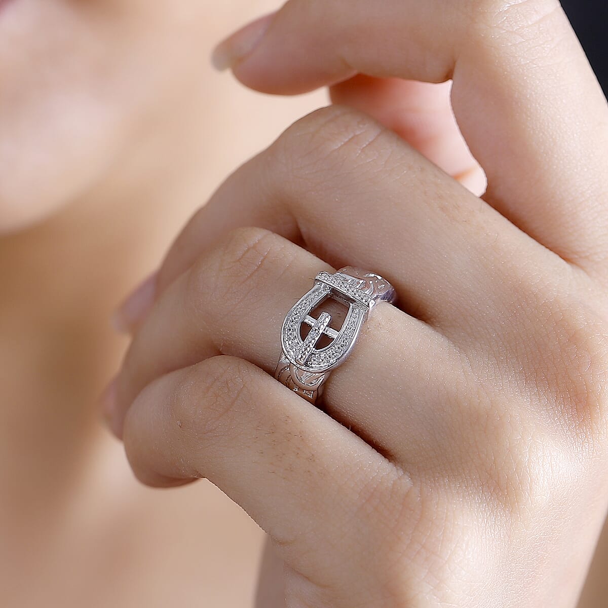 Karis Diamond Accent Ring in Platinum Bond (Size 11.0) image number 2