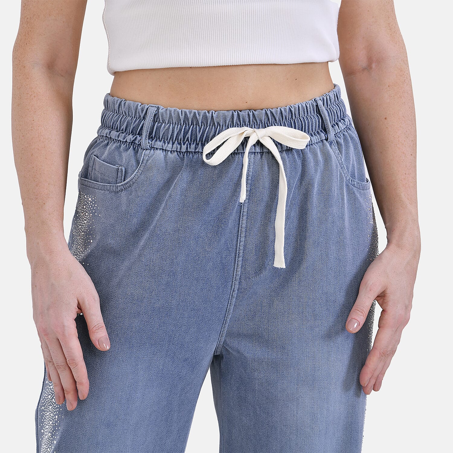 デニム・ジーパン HUECLOSET STRING TWILL SNAP PANTS (3 colors) BTR242 SP24PT2034W-SONORA-KNIT-DENIM-