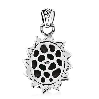 Bali Legacy Verde Onyx 5.20 ctw Floral Pendant in Sterling Silver