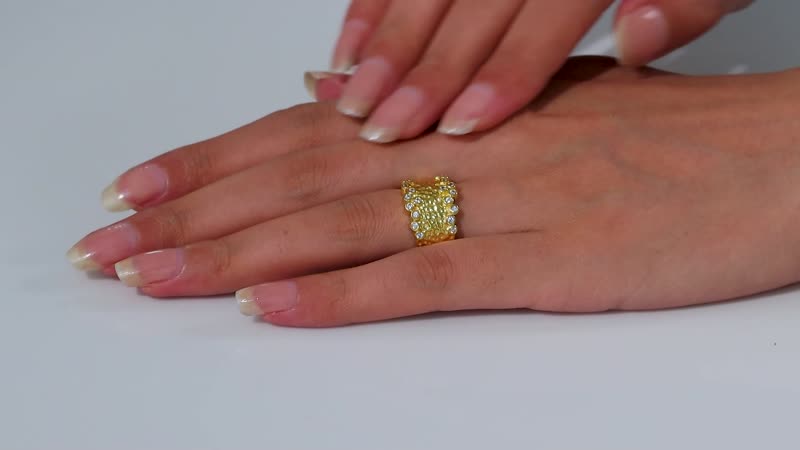 Karis Simulated Diamond Bubbles Ring in 18K YG Plated (Size 10.0) 0.60 ctw