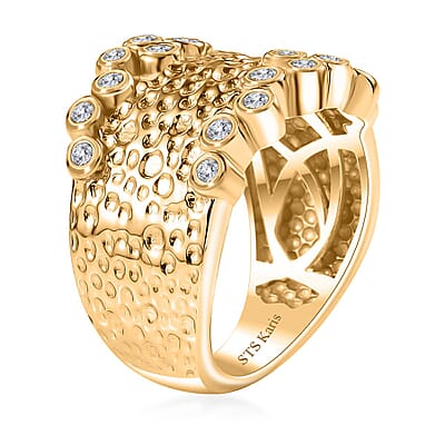 Karis Simulated Diamond Bubbles Ring in 18K Yellow Gold Plated (Size 10.0)