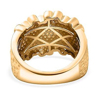 Karis Simulated Diamond Bubbles Ring in 18K Yellow Gold Plated (Size 10.0)