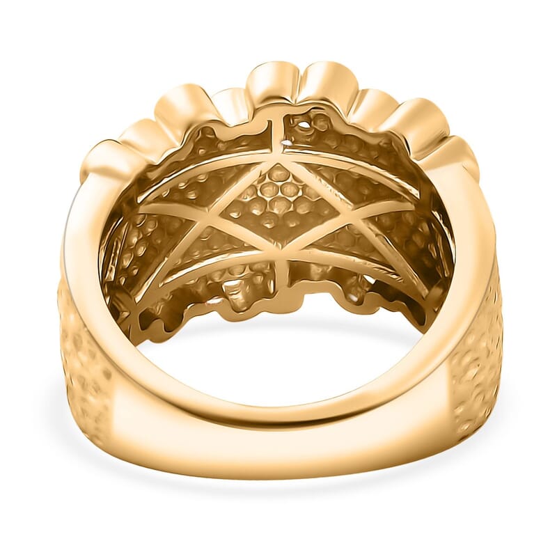Karis Simulated Diamond Bubbles Ring in 18K Yellow Gold Plated (Size 10.0)
