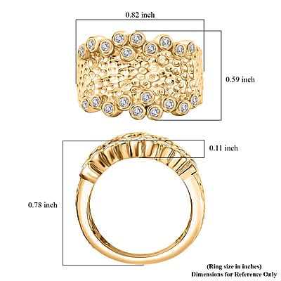 Karis Simulated Diamond Bubbles Ring in 18K Yellow Gold Plated (Size 10.0)