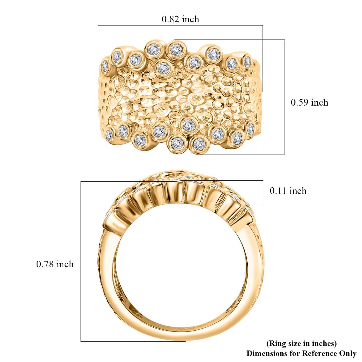 Karis Simulated Diamond Bubbles Ring in 18K Yellow Gold Plated (Size 7.0) image number 5