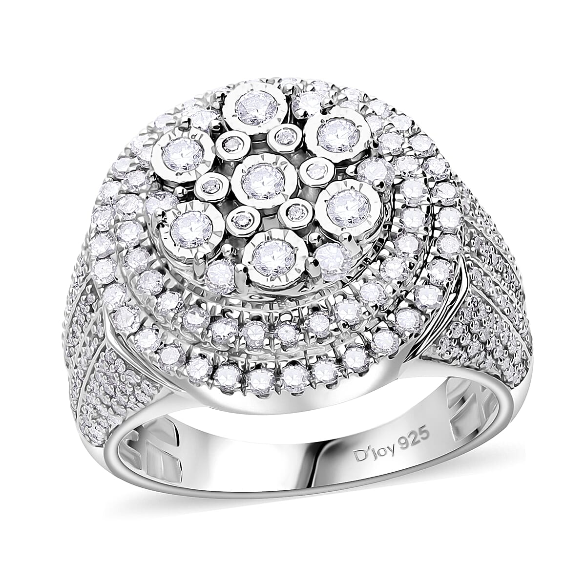 Diamond Ring in Platinum Over Sterling Silver (Size 10.0) 1.50 ctw image number 0