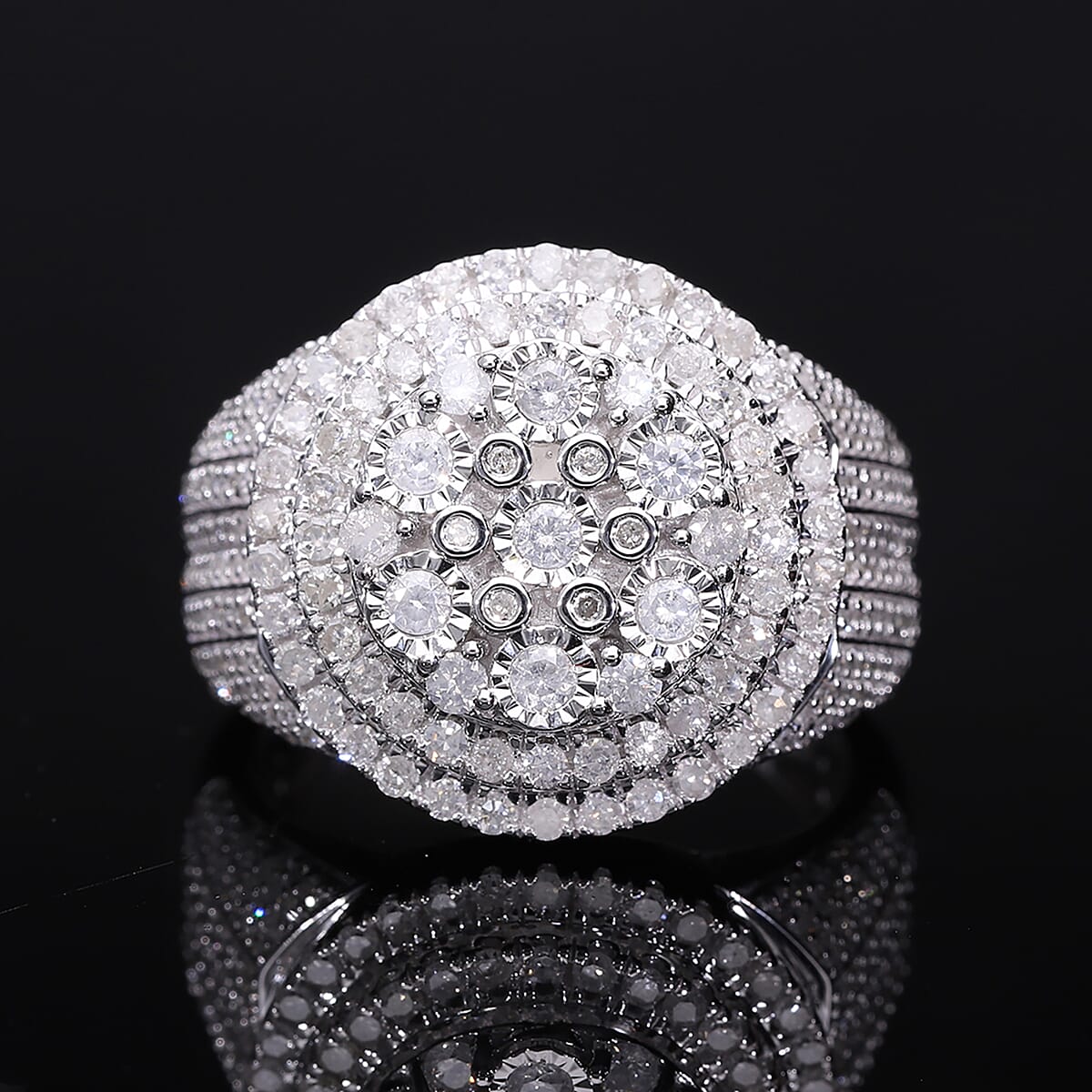 Diamond Ring in Platinum Over Sterling Silver (Size 10.0) 1.50 ctw image number 1