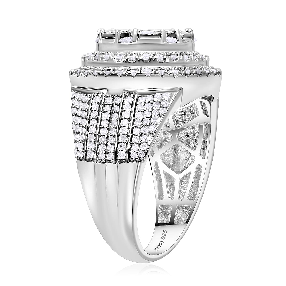 Diamond Ring in Platinum Over Sterling Silver (Size 10.0) 1.50 ctw image number 3