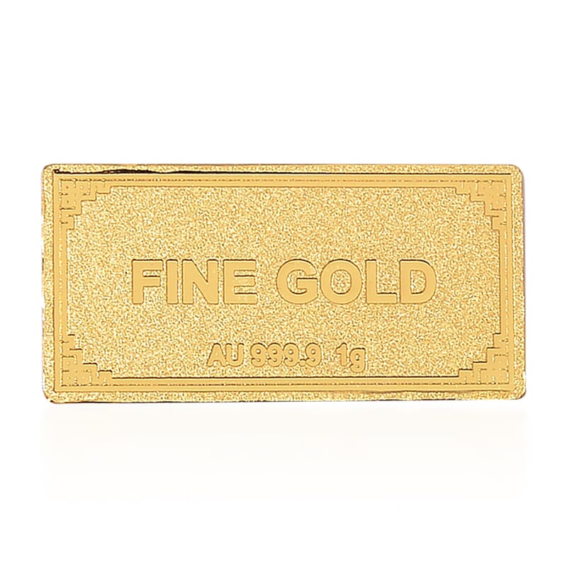 24K Yellow Gold Ingot Bar 10x20x0.23 mm 1 Grams