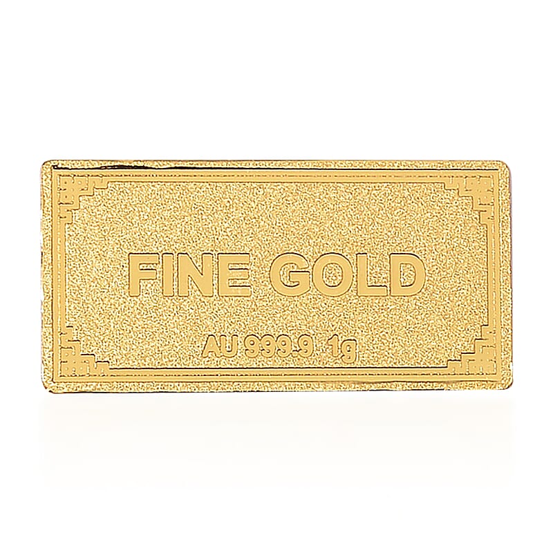 24K Yellow Gold Ingot Bar 10x20x0.23 mm 1 Grams